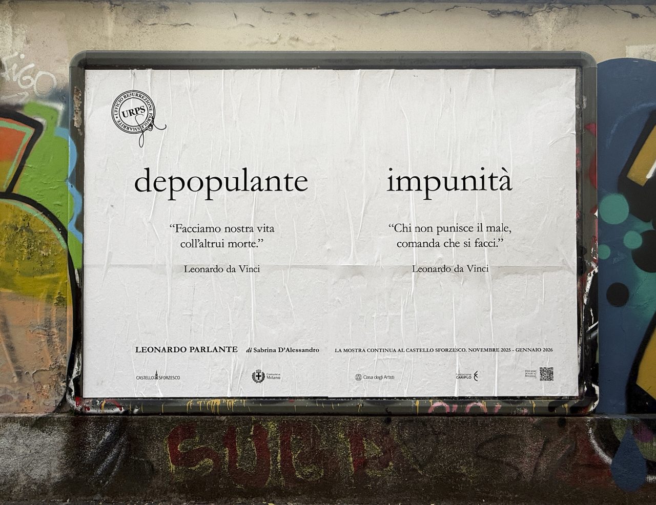 Sabrina-Dalessandro-Affissioni-urbane-depopulante-impunita-leonardo-Parlante-ph Sabrina-Dalessandro
