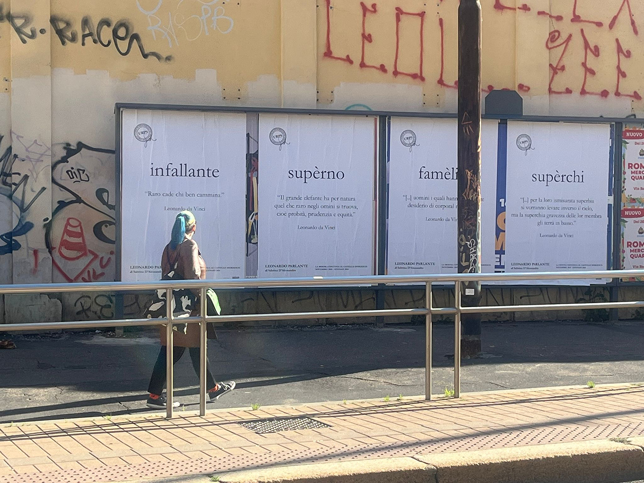Sabrina-Dalessandro-Affissioni-urbane-Milano-leonardo-Parlante